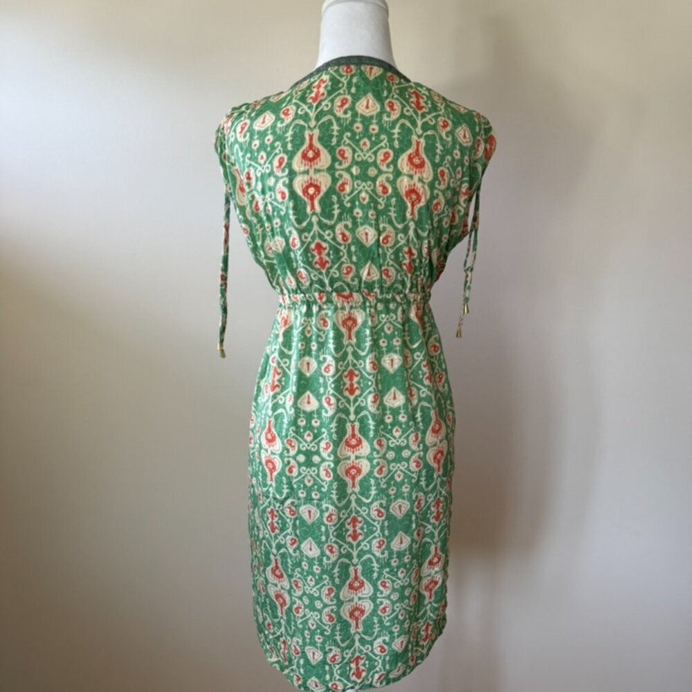 Karma Highway Women's Green Orange Floral Paisley Summer Mini Dress - Picture 2 of 8